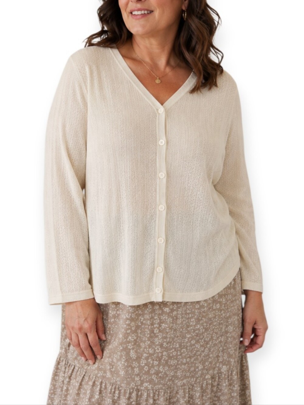 BonWorth Crochet Knit Button Front Cardigan 2X